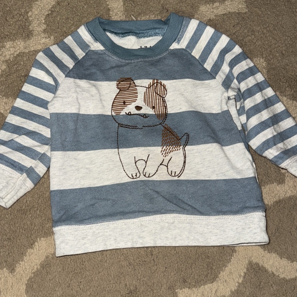 Child of Mine Blue and White Striped Long Sleeve Tee